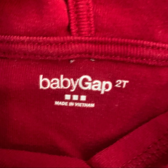 🌟3/$15🌟baby GAP Burgundy Lightweight Hoodie Floral Stripes Toddler 2T - Picture 6 of 9